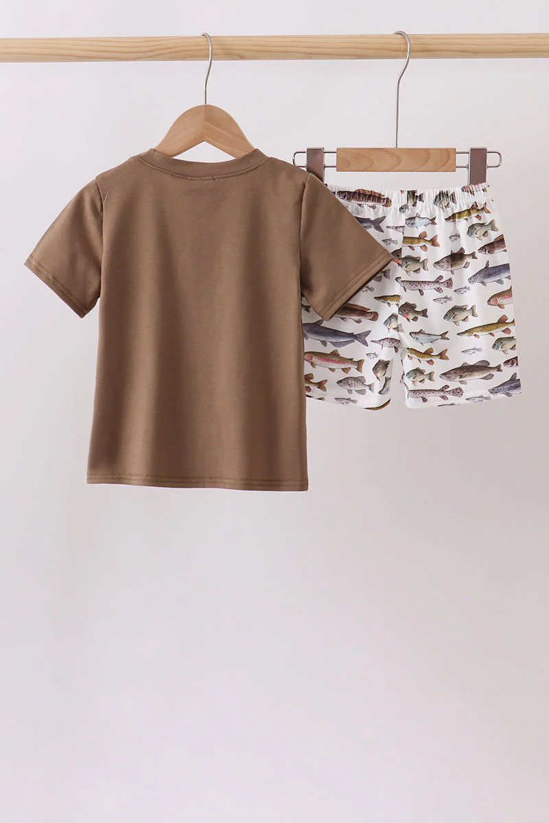 Fish Embroidered Shorts Set - Image 3