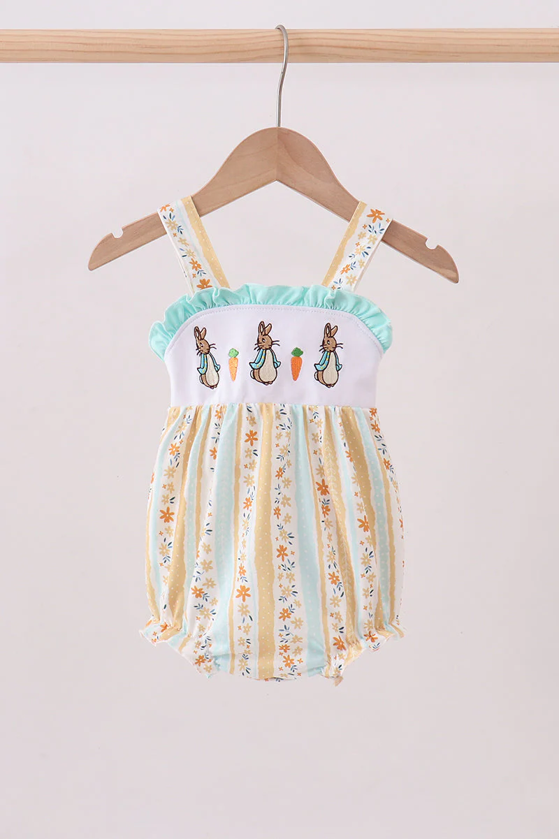 Floral bunny embroidery ruffle bubble