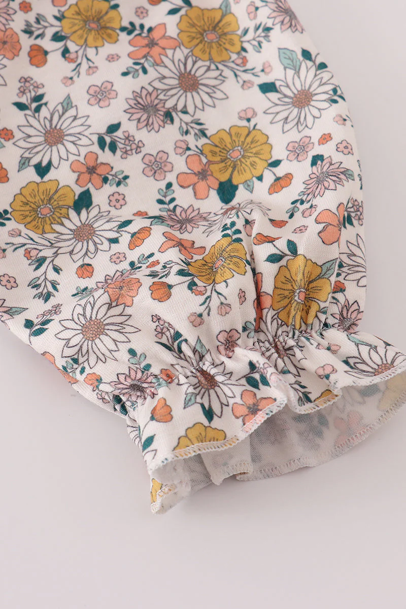 Floral embroidery smocked bloomer set - Image 5