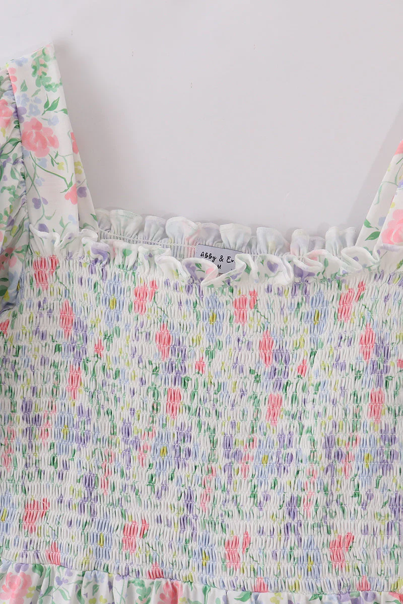 Floral print smocked mom dress - Image 2