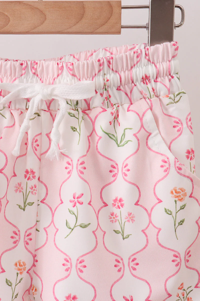 Floral Silky Scalloped Short Set - Image 5