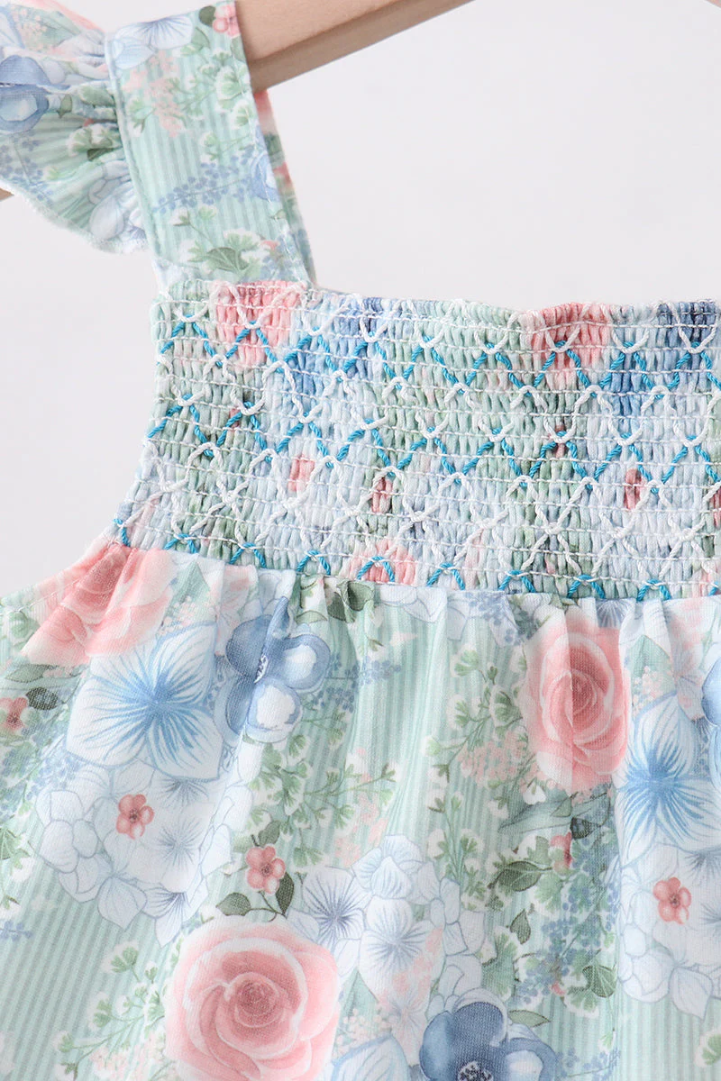 Floral Smocked Bloomer Set - Image 3