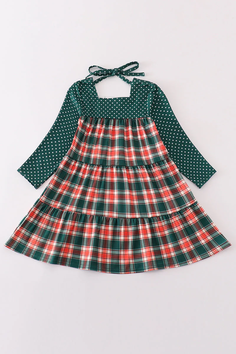 Forest merry christmas plaid mom&me dress - Image 10