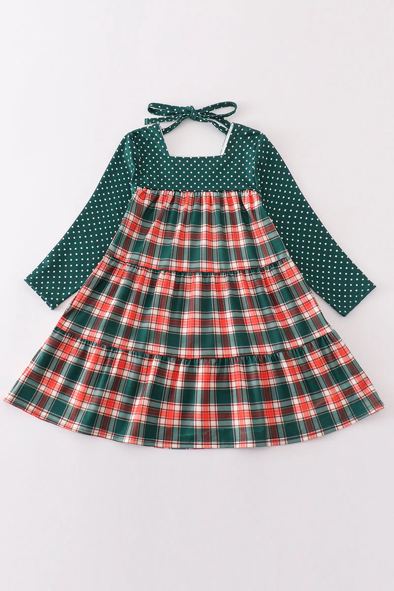 Forest merry christmas plaid mom&me dress - Image 6