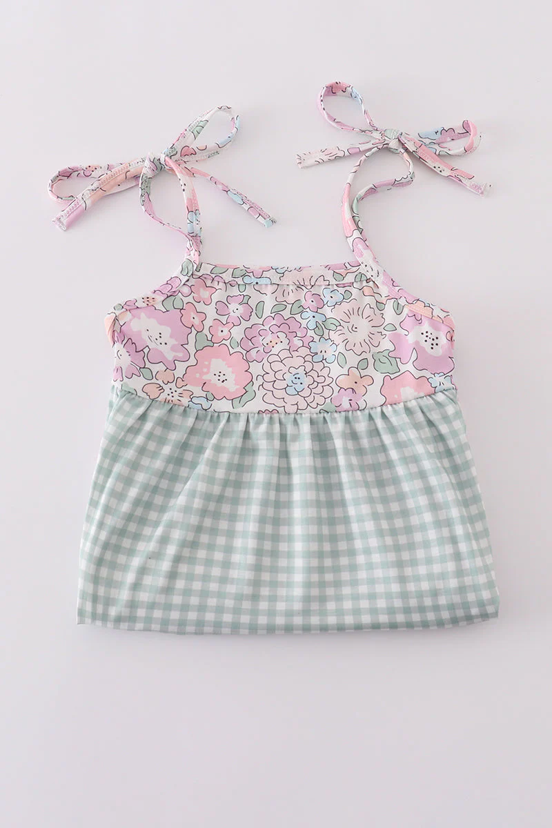 Garden gingham mom&me tiered dress - Image 9