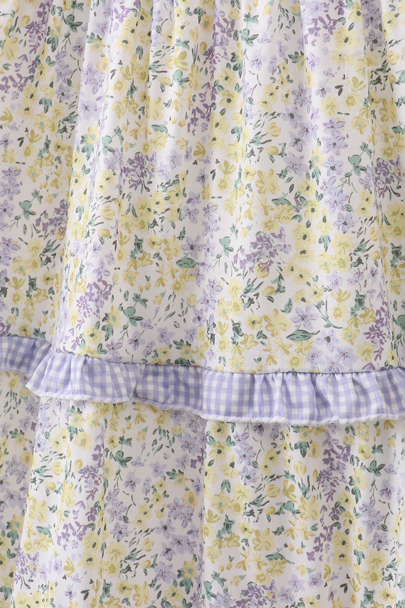 Golden meadow floral smocked tiered dress (length 41.33inch) - Image 3