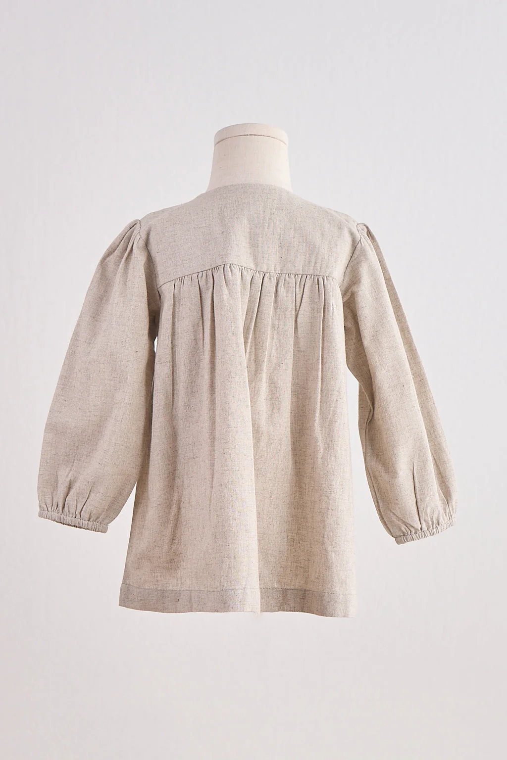 Gray floral embroidery linen girl dress - Image 6