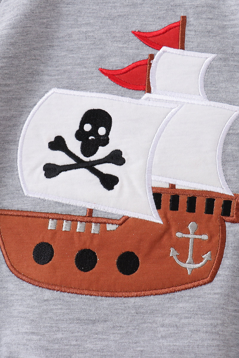 Gray Ship Applique Bubble - Image 2