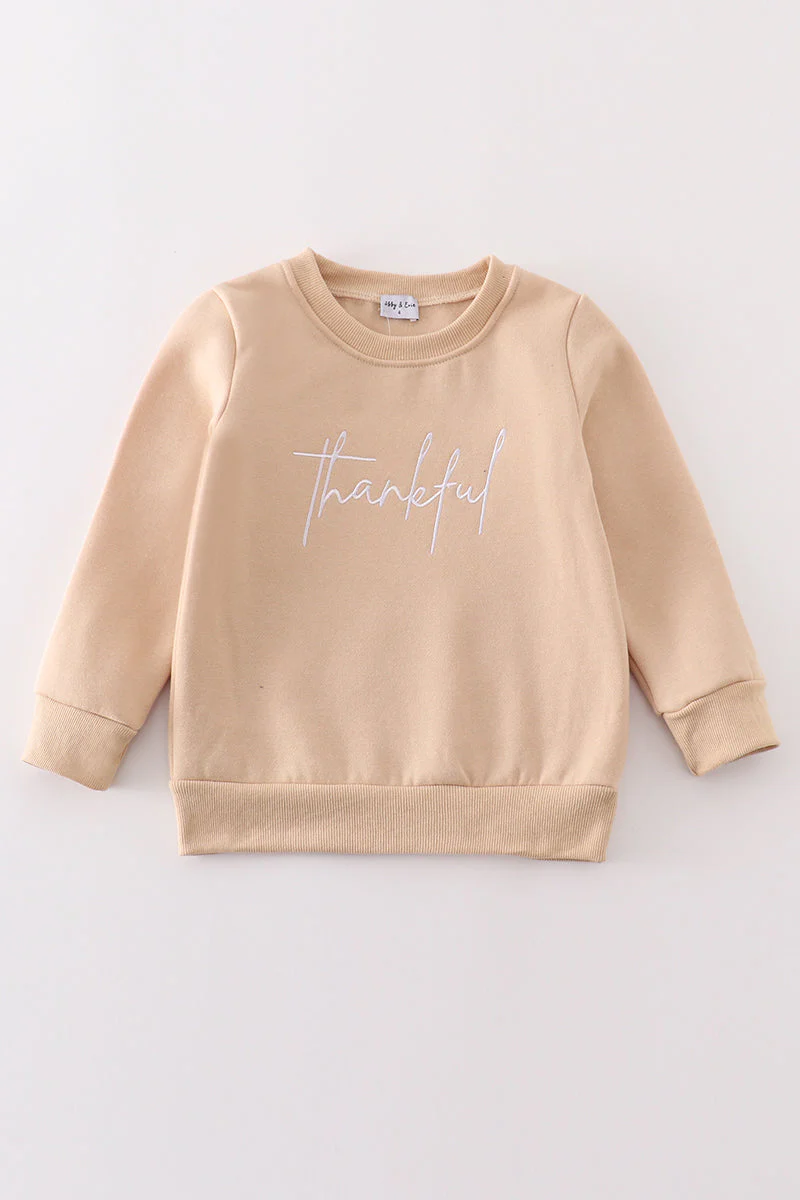 Gray thankful fleece mom&me sweatshirt - Image 2