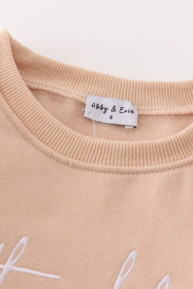 Gray thankful fleece mom&me sweatshirt - Image 3