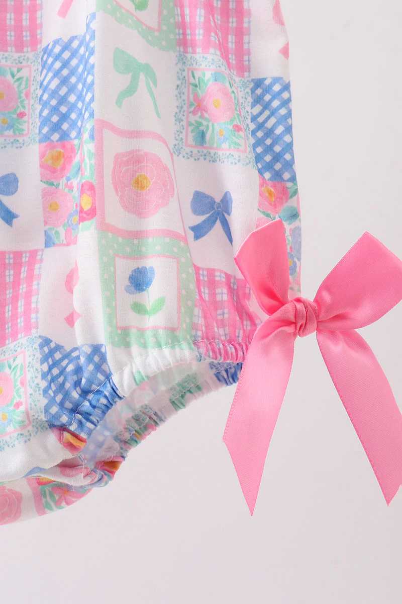Green Bow Embroidered Checkered Bubble - Image 3
