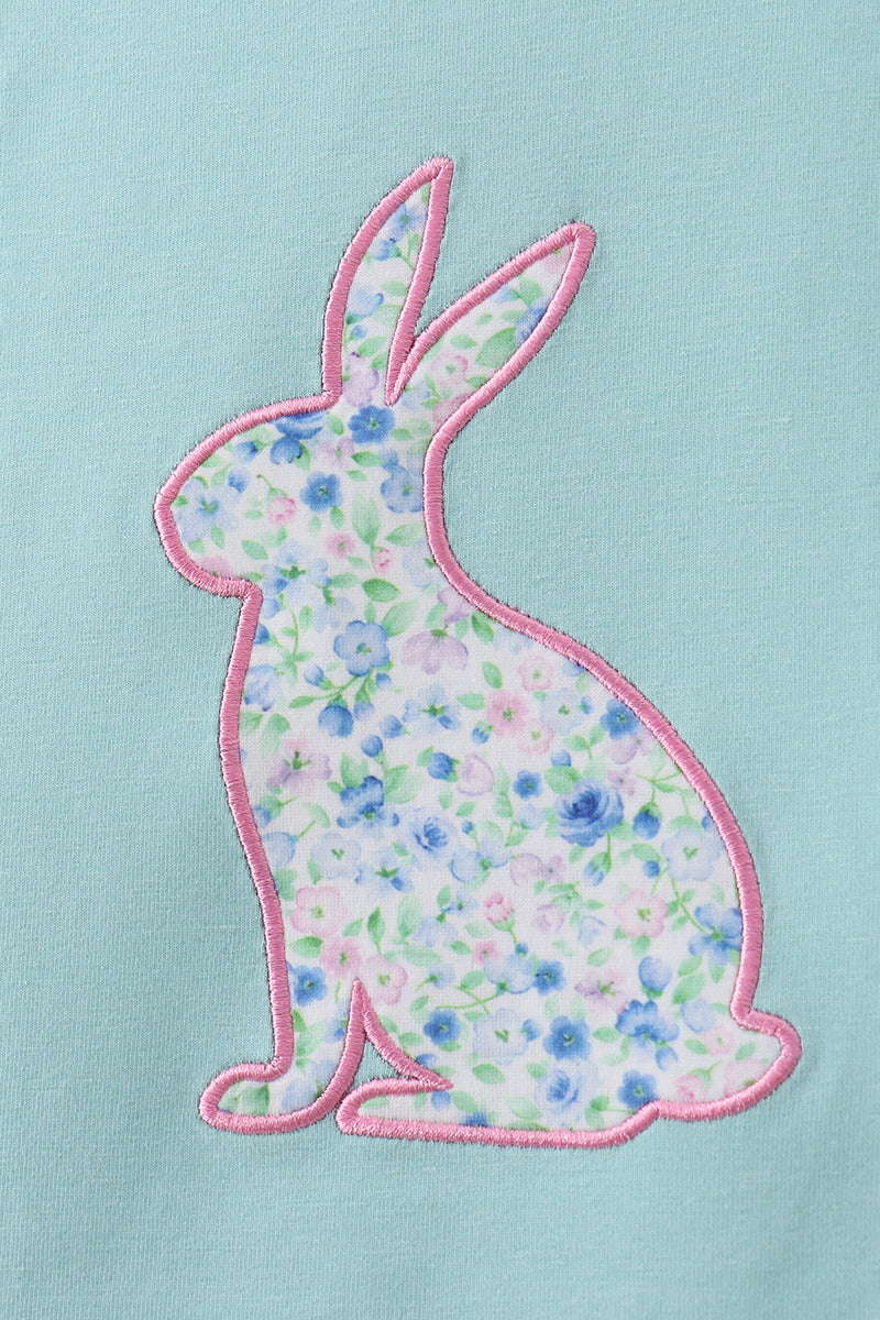 Green bunny applique shorts set - Image 5
