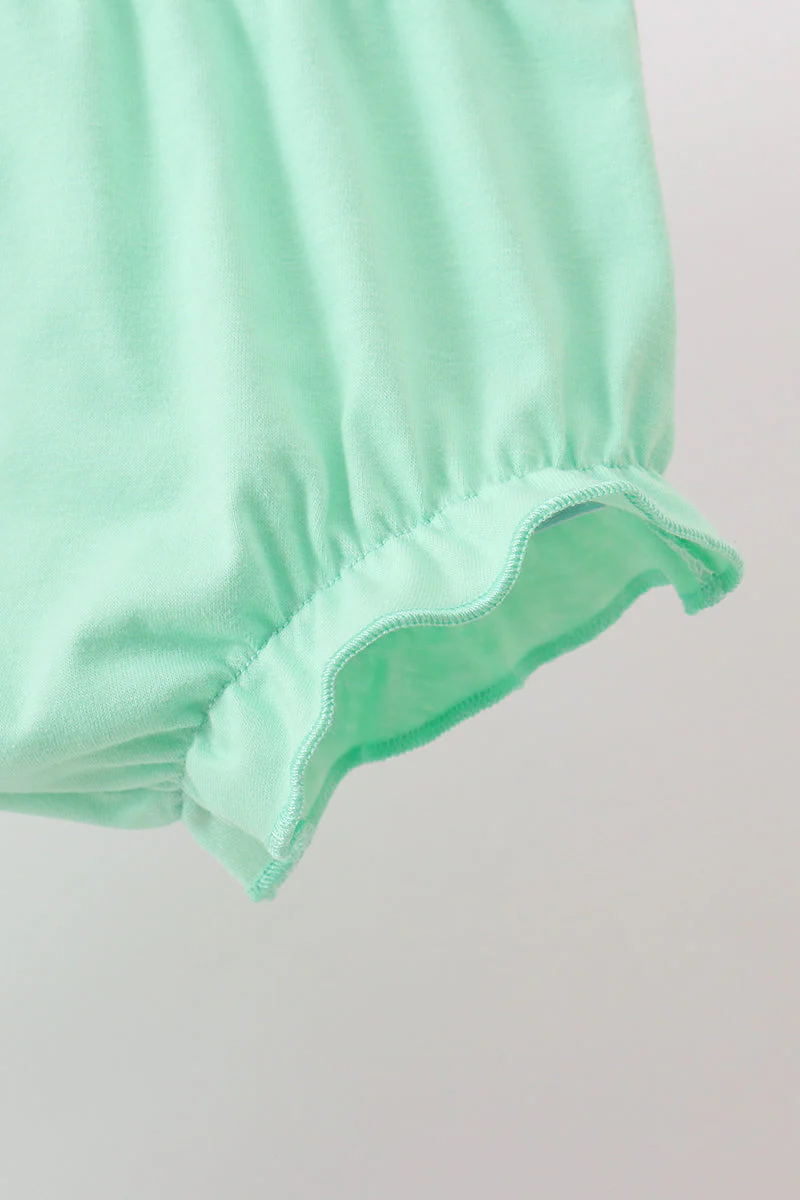 Green Butterfly Smocked Bloomer Set - Image 2