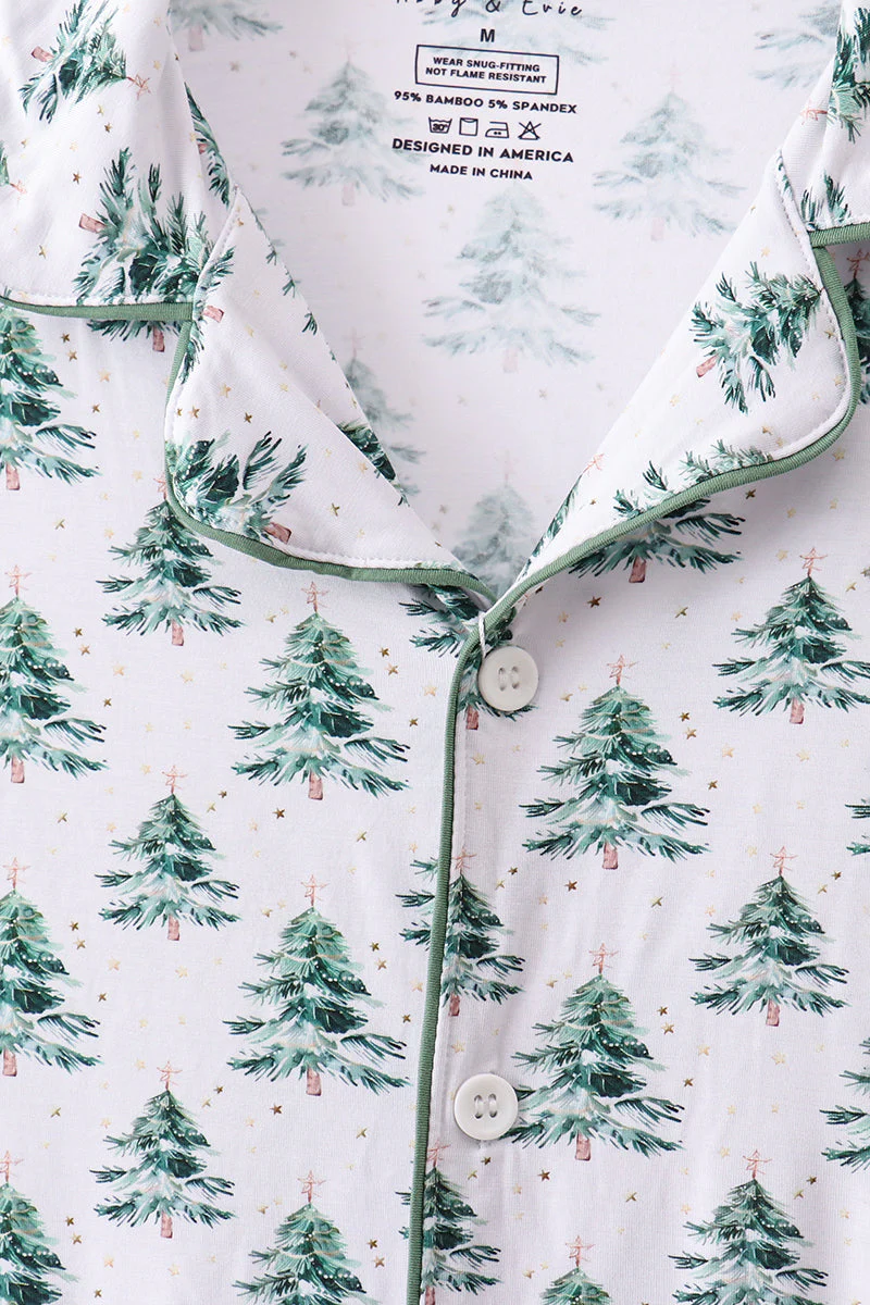 Green christmas tree bamboo mom&me pajama set - Image 9