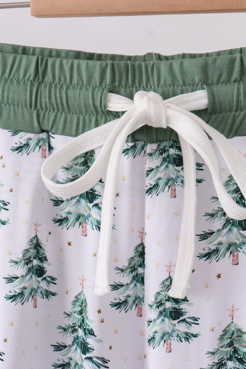 Green christmas tree bamboo mom pants - Image 2