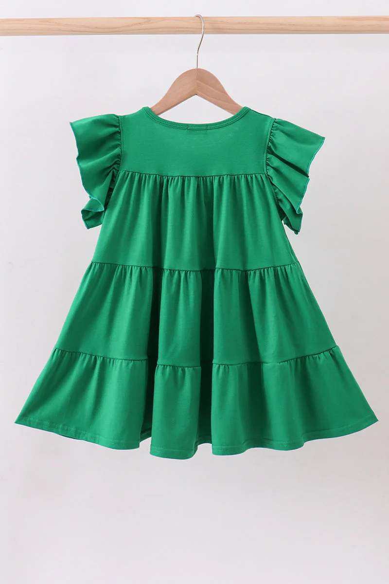 Green clover sequin ruffle tiered dress - Image 6