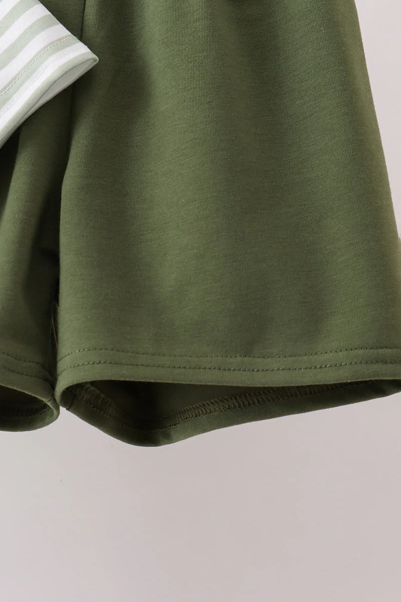 Green Duck Embroidered Shorts Set - Image 3
