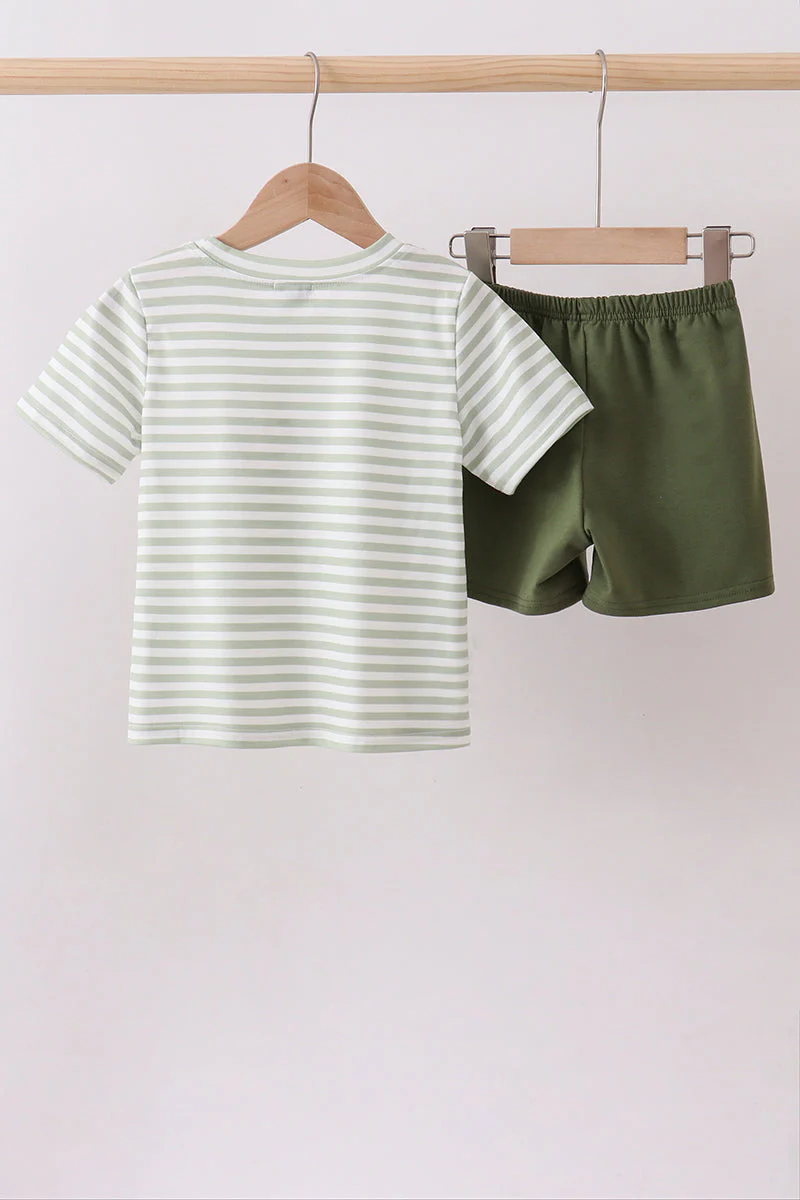 Green Duck Embroidered Shorts Set - Image 5