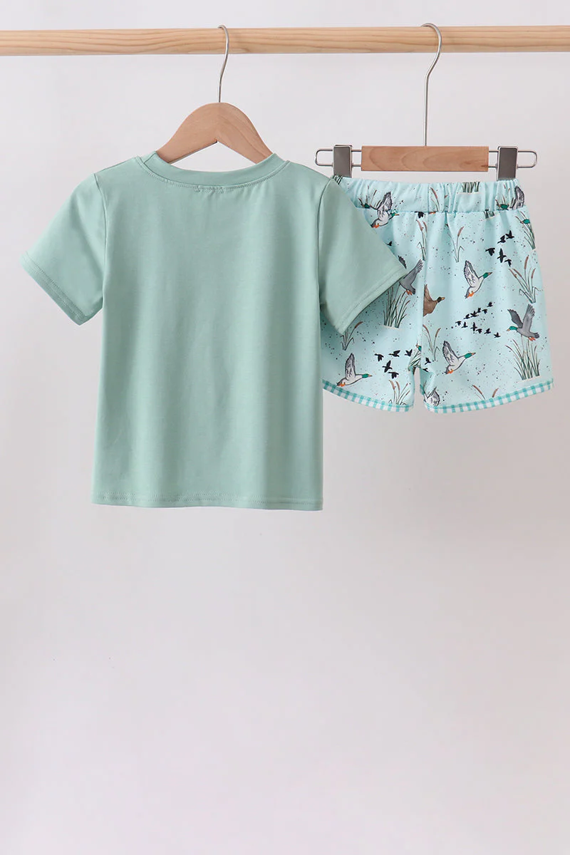Green Duck Pocket Shorts Set - Image 5