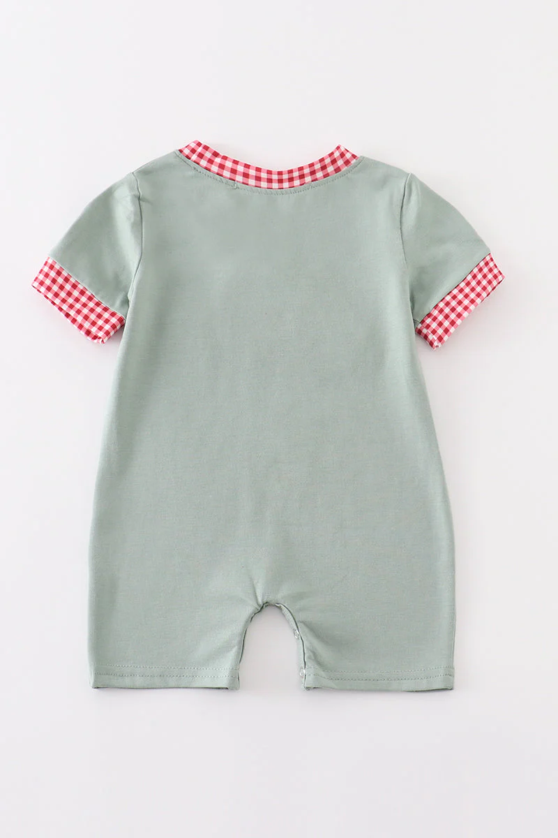Green Farm French Knot Romper - Image 5