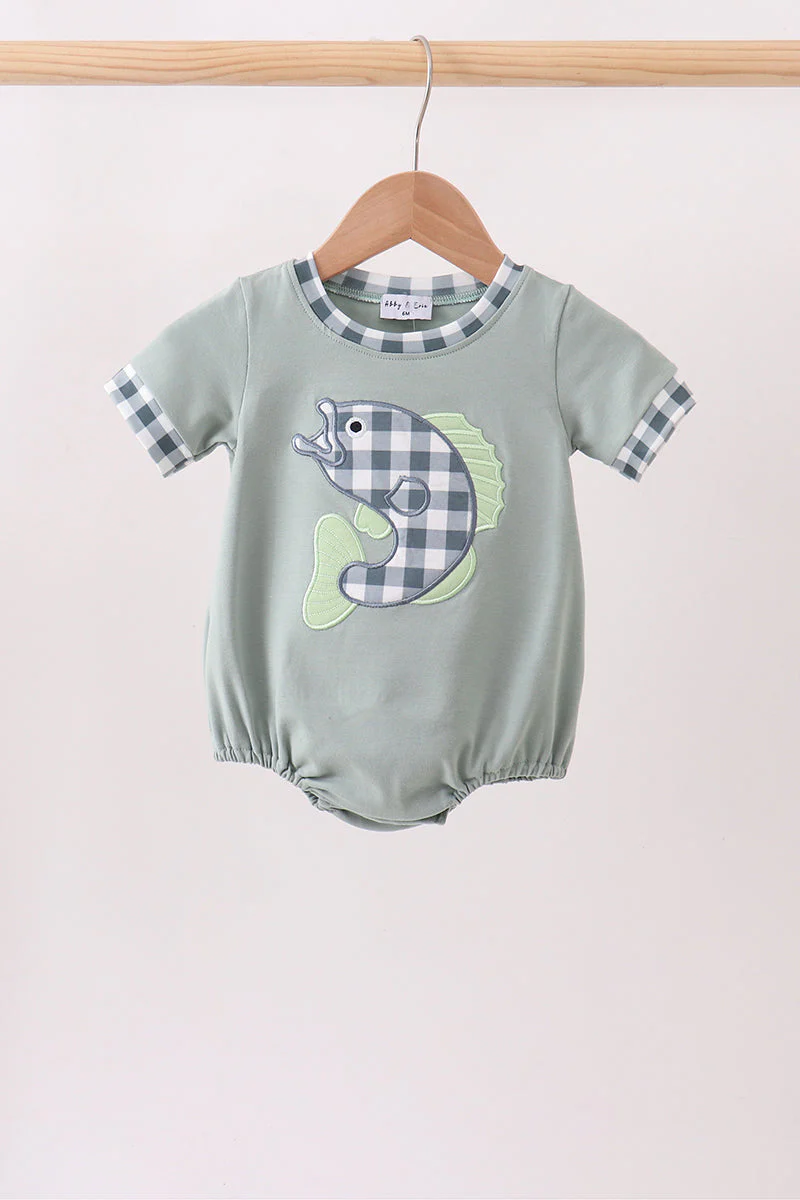 Green Fish Applique Bubble