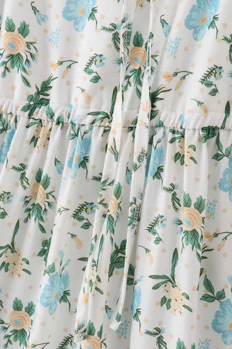 Green floral print mom dress - Image 3