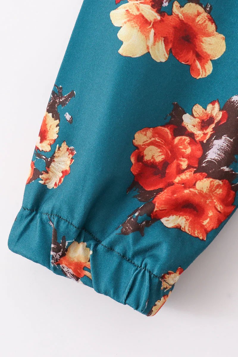 Green floral print mom&me dress - Image 5