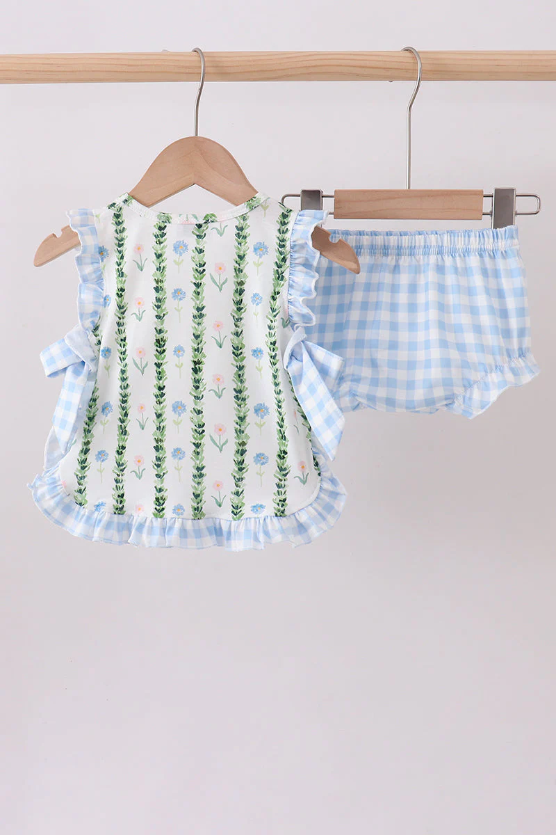 Green Floral Ruffle Bloomer Set - Image 4