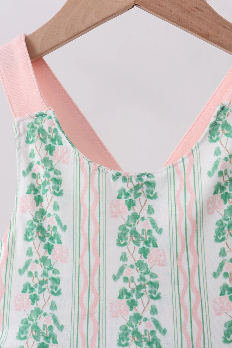 Green floral stripe pocket dress - Image 2