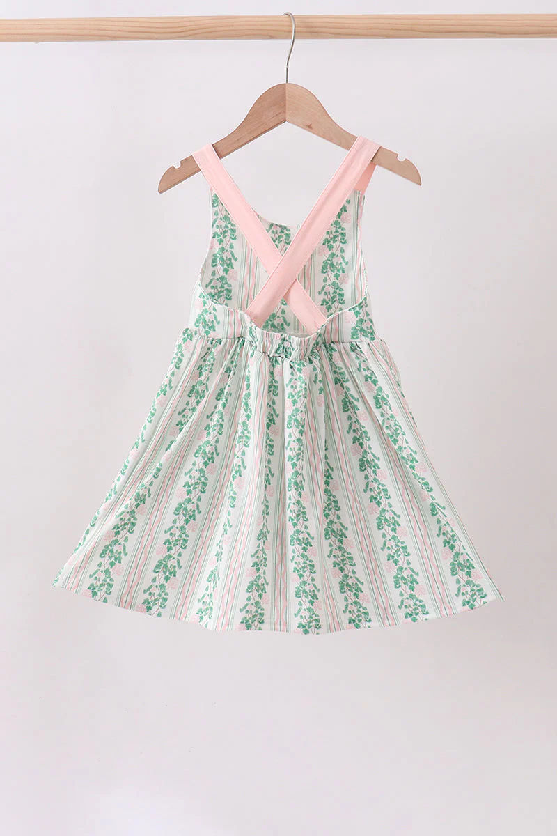 Green floral stripe pocket dress - Image 5