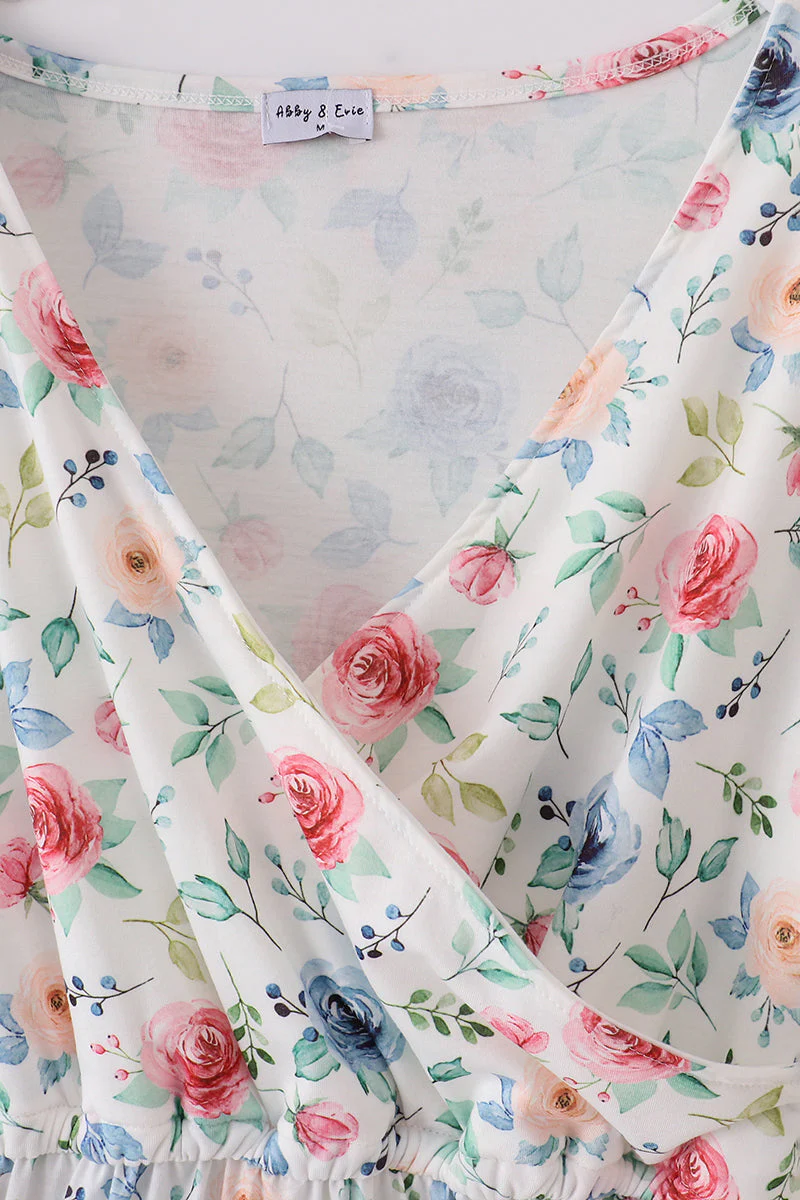 Green garden rose mom dress - Image 2