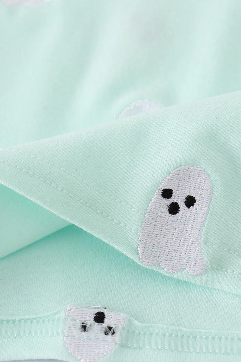 Green ghost embroidery pajamas set - Image 3