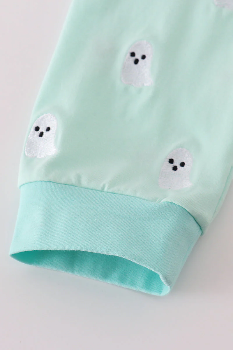 Green ghost embroidery pajamas set - Image 4