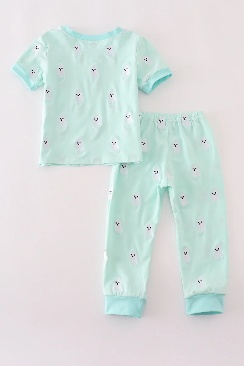 Green ghost embroidery pajamas set - Image 5