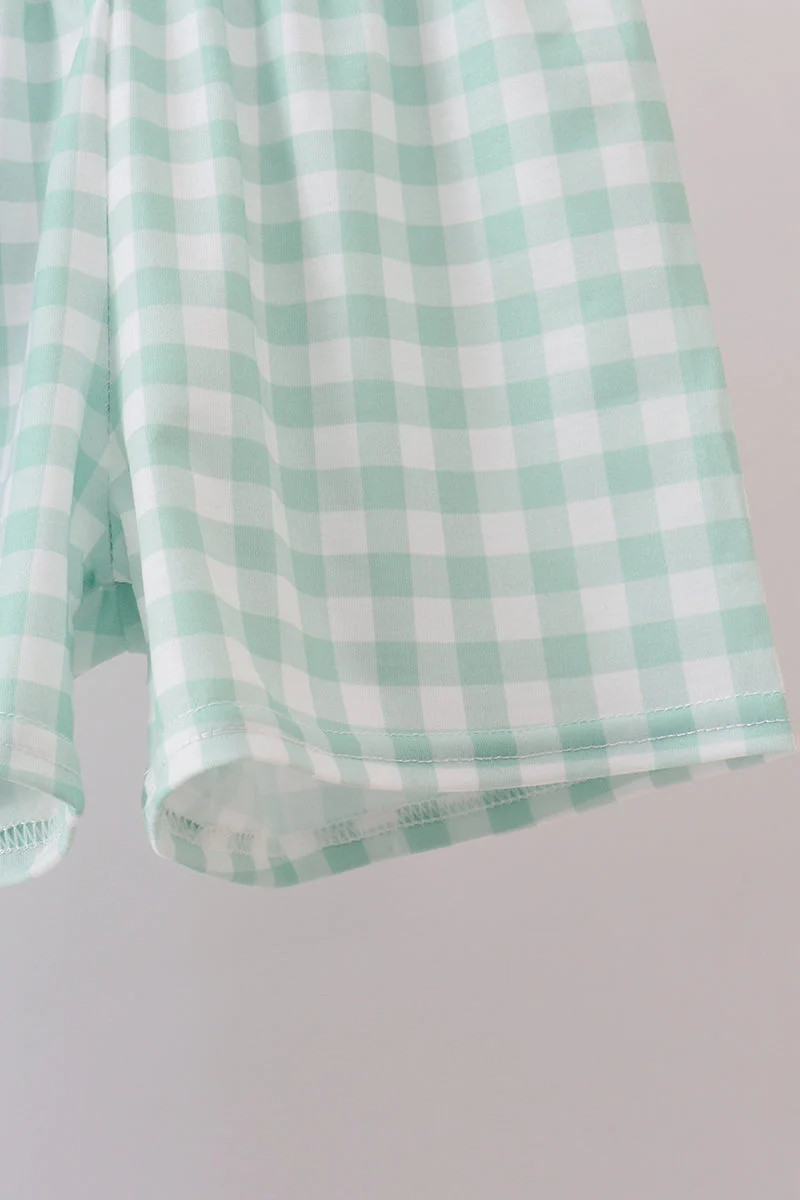 Green Golf Embroidered Gingham Set - Image 2