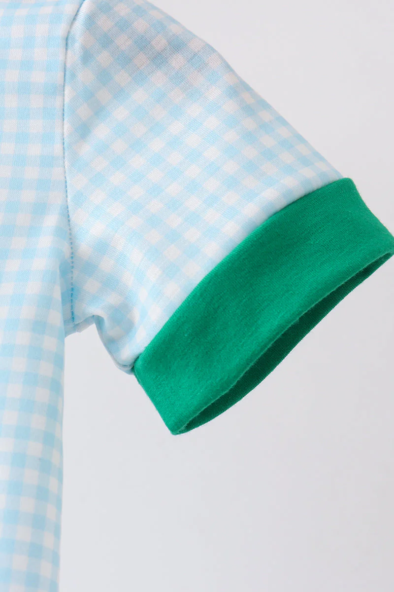 Green grid pocket romper - Image 4