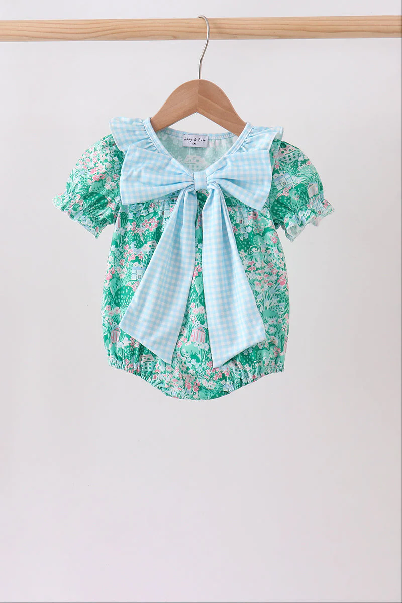 Green house floral Bow Bubble
