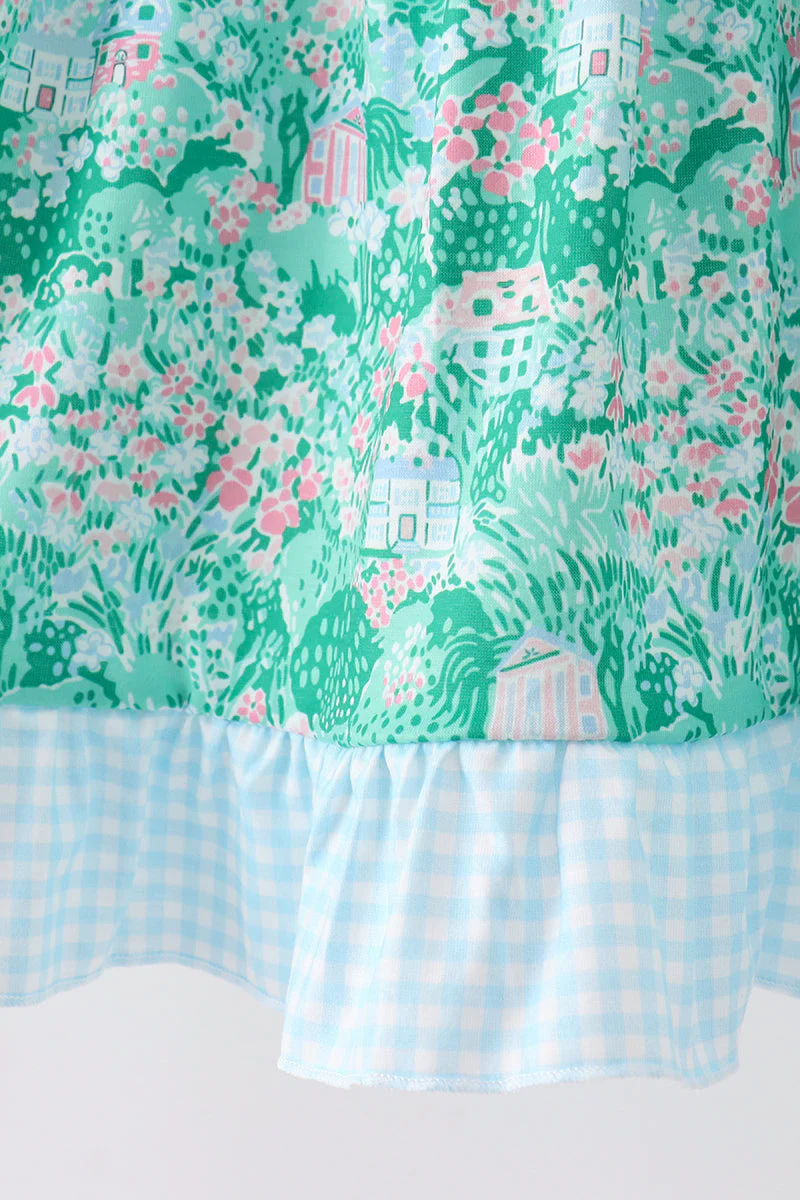 Green house floral Ruffle Dress - Image 4