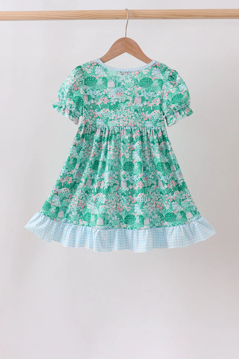Green house floral Ruffle Dress - Image 5