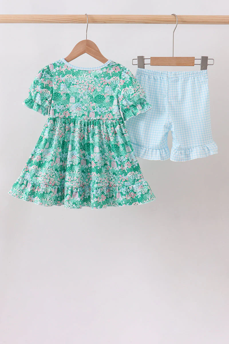 Green house floral Ruffle Shorts Set - Image 6