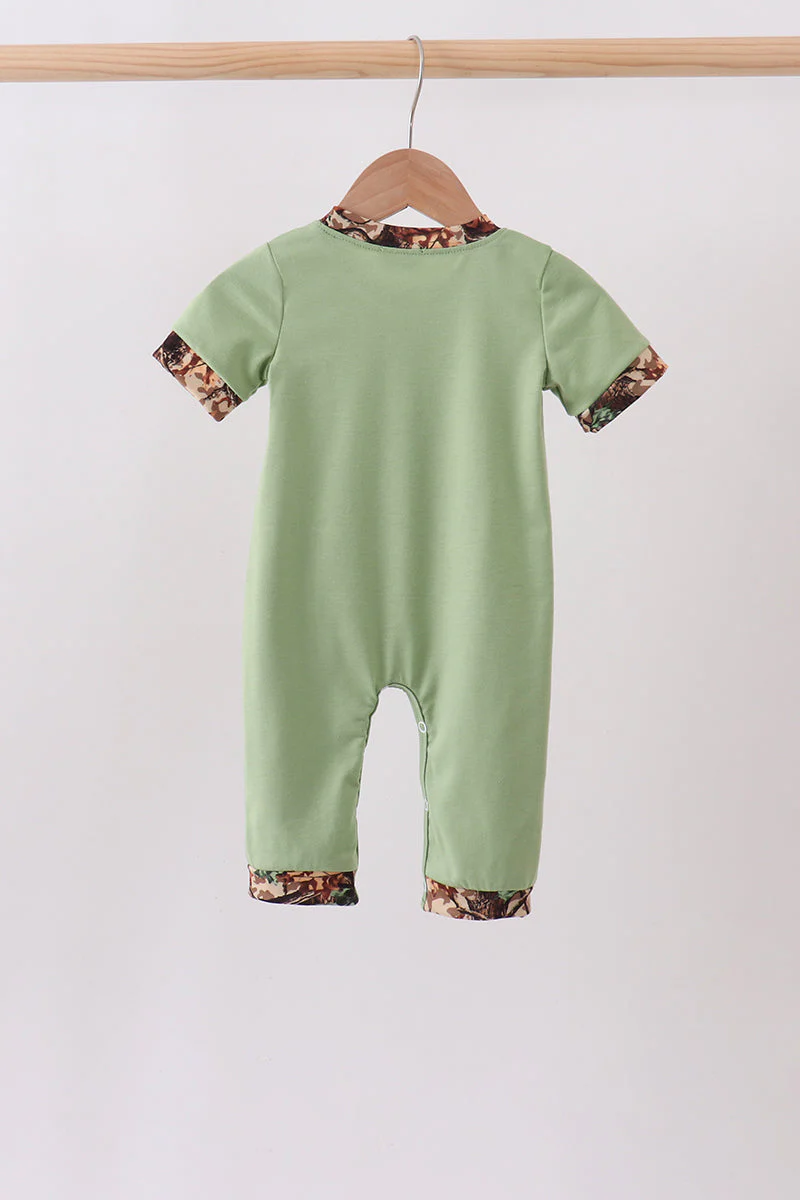 Green Hunting Print Romper - Image 2