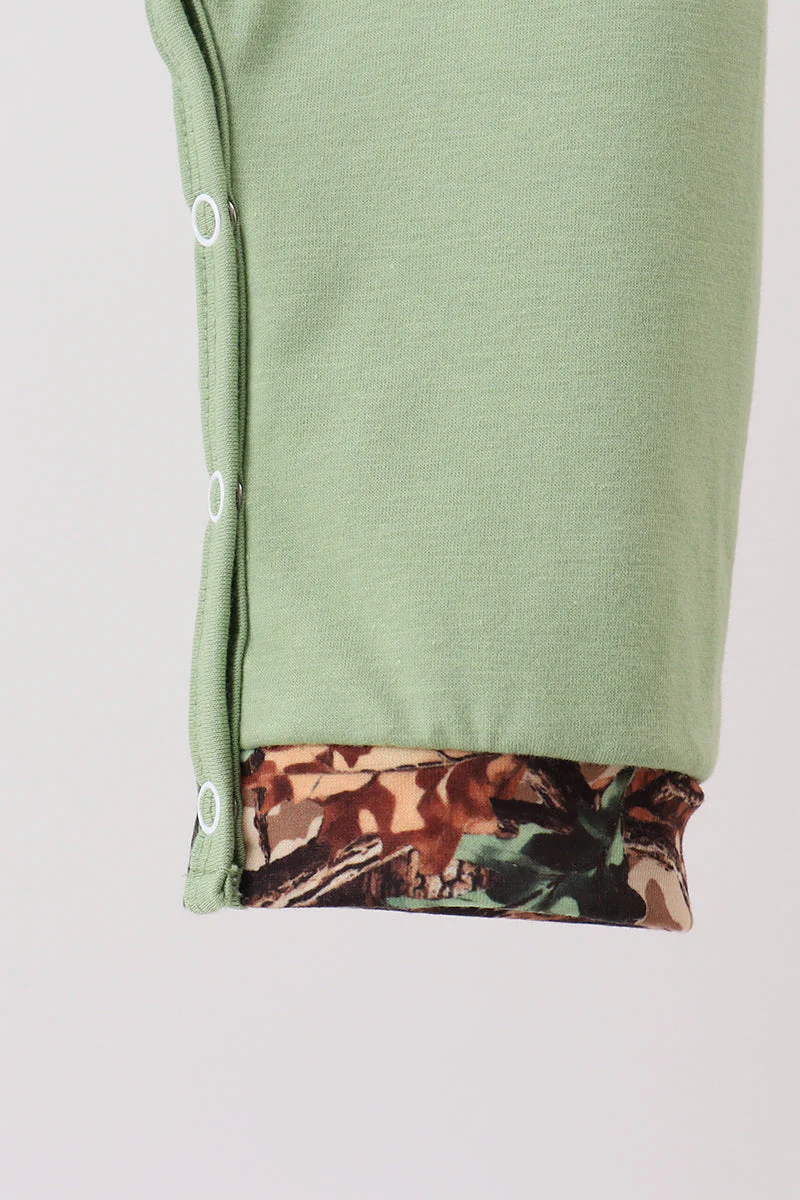 Green Hunting Print Romper - Image 3