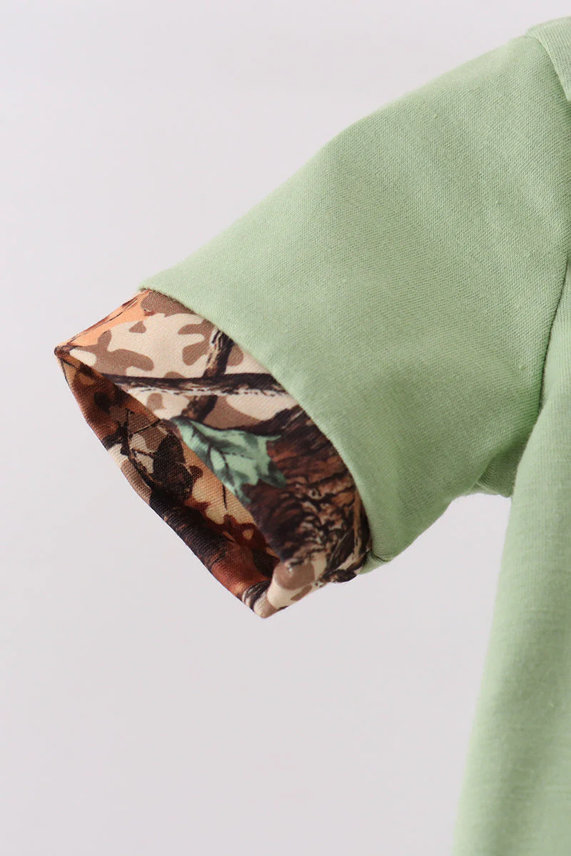 Green Hunting Print Romper - Image 4