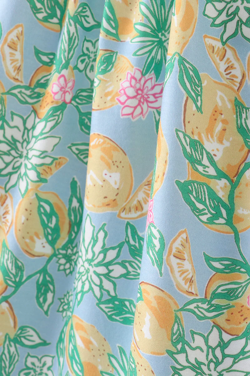 Green lemon smocked ruffle dress - Image 4