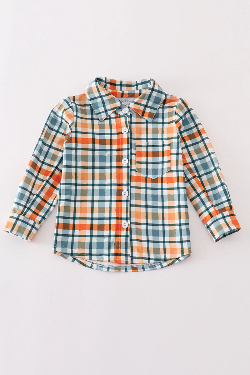 Green plaid dad&me button down shirt - Image 4