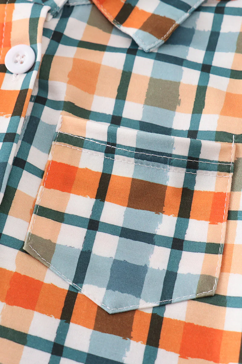 Green plaid dad&me button down shirt - Image 6