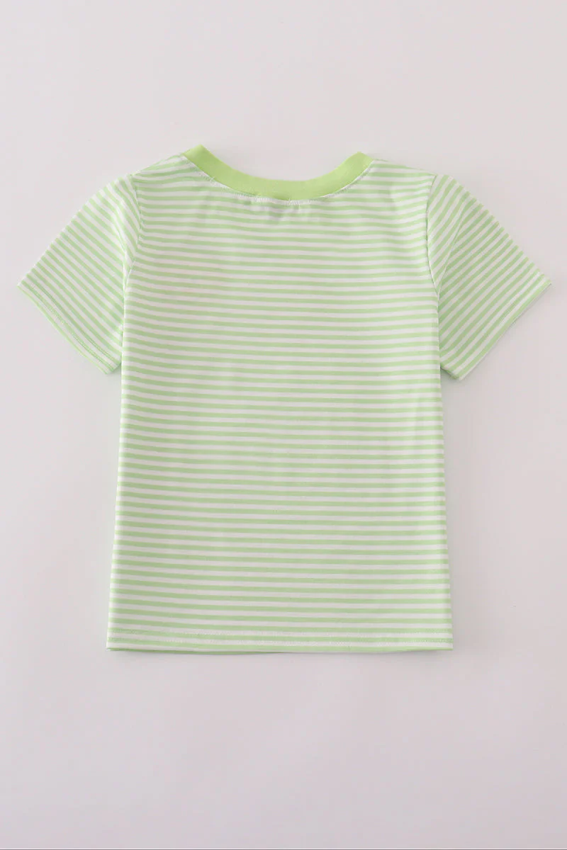 Green scarecrow embroidery stripe top - Image 4
