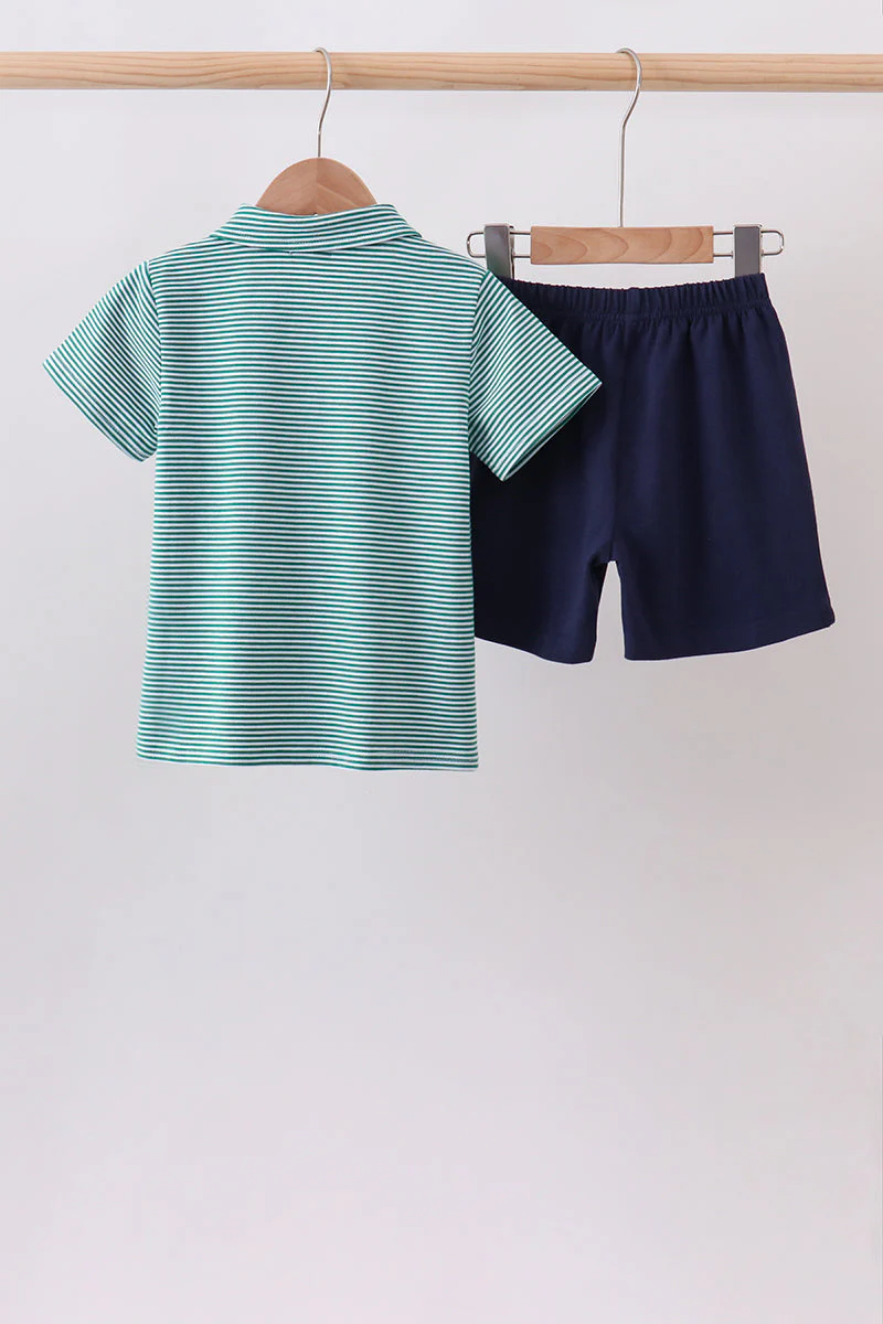 Green Stripe Polo Set - Image 5