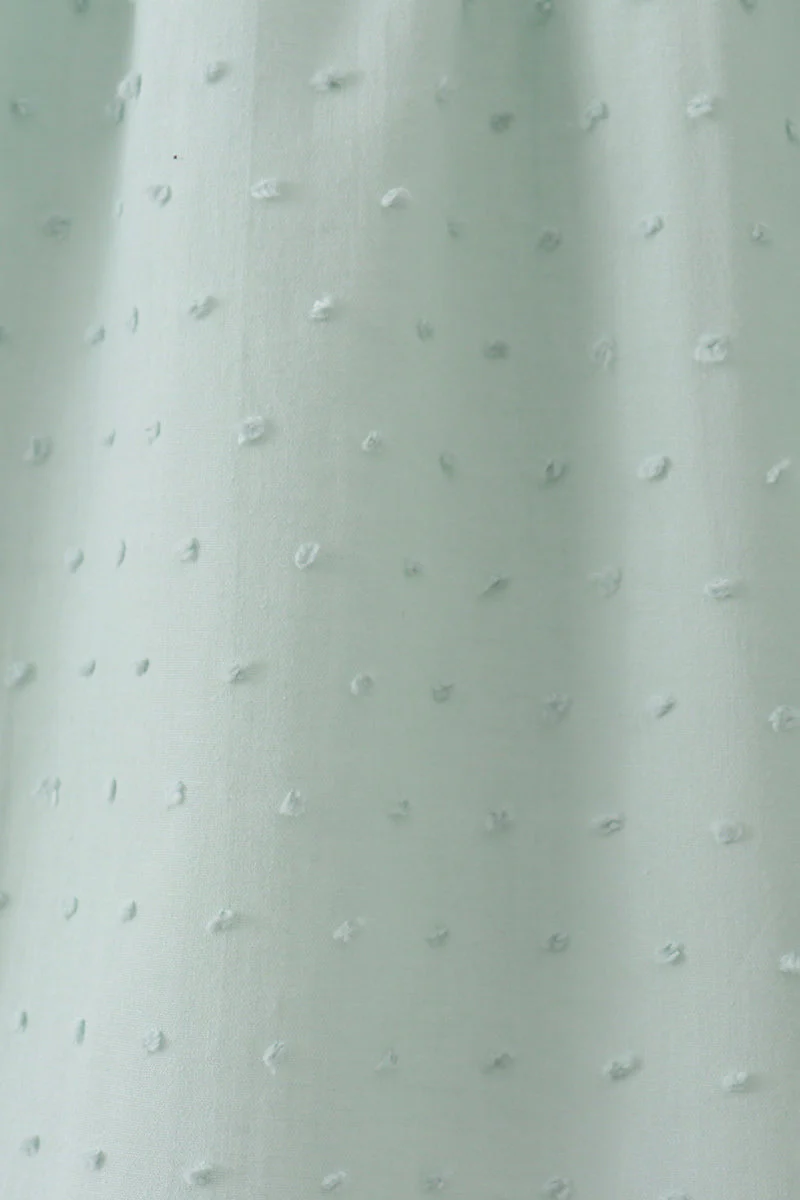 Green swiss dot cross sheep ruffle dress - Image 4