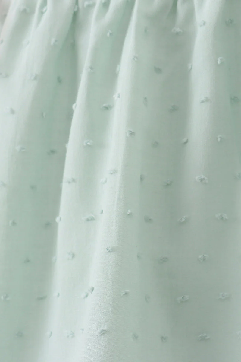 Green swiss dot cross sheep ruffle shorts set - Image 3